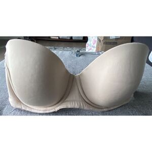Wacoal Strapless Bra 36DD Underwire Padded Cup 854119 Nude Tan No Straps
